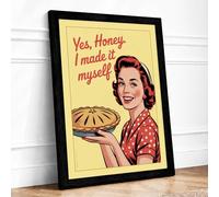 Made It Myself Retro Framed Wall Art Print A2 (59.4×42cm) Black, Wall Decor for Living Room, Bedroom, Office & Home, Ready to Hang, Art Gift