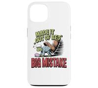 Made It Out Of Bed Big Mistake Turtle Case for iPhone 13