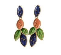 MaDe Jewel Blooming Petal Enamel Earrings - Multicolor, large, Enamel, No Gemstone
