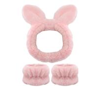 Made of Head Band and Bracelet-Theatre with Wash, Yoga Skin Care Band, Spa-front Ligaments Absorbent | Comfortable Washing with Animal Ears for Nu
