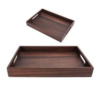 Made of Walnut Walnut Tray Japanese Tea Set Storage Shelf Rectangular Solid Wood Storage Tray Walnut Color Design for Tea Coffee Fruit Snack(1#)