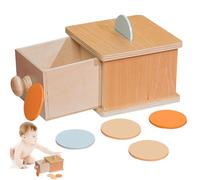 Made of Wood Learning Box - Coin Box with Stable Playing , Pedagogical Nursery to Promote Motor Skills and Logic | Use for Kindergarten,