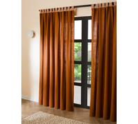 MADE Pure Cotton Hadlo Curtains With Velvet Loops Brown
