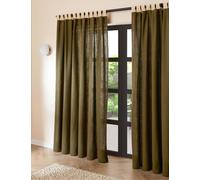 MADE Pure Cotton Hadlo Curtains With Velvet Loops Green