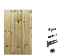 Made to Measure 5ft Wooden Garden Gate, Ring Latch Fixing Kit, Custom T&G Fully Framed Flat Top Treated Timber Door for Outdoor Pathway Home Access, MAX 150cm High x MAX 90cm Wide