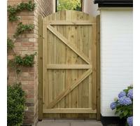 Made to Measure 6ft Wooden Garden Gate, Custom Feather Edge Fully Framed Arch Top Treated Timber Door for Outdoor Pathway Home Access, MAX 180cm High x MAX 135cm Wide