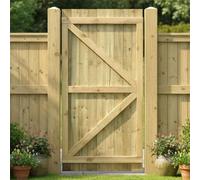 Made to Measure 6ft Wooden Garden Gate, Custom Feather Edge Fully Framed Flat Top Treated Timber Door for Outdoor Pathway Home Access, MAX 180cm High x MAX 105cm Wide
