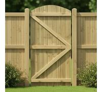 Made to Measure 6ft Wooden Garden Gate, Custom Feather Edge Semi-Braced Arch Top Treated Timber Door for Outdoor Pathway Home Access, MAX 180cm High x MAX 105cm Wide