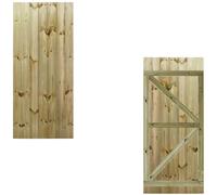 Made to Measure 6ft Wooden Garden Gate, Custom T&G Fully Framed Flat Top Treated Timber Door for Outdoor Pathway Home Access, MAX 180cm High x MAX 75cm Wide