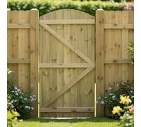 Made to Measure 6ft Wooden Garden Gate, Custom T&G Semi-Braced Arch Top Treated Timber Door for Outdoor Pathway Home Access, MAX 180cm High x MAX 90cm Wide