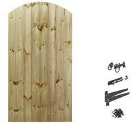Made to Measure 6ft Wooden Garden Gate, Ring Latch Fixing Kit, Custom T&G Fully Framed Arch Top Treated Timber Door for Outdoor Pathway Home Access, MAX 180cm High x MAX 90cm Wide