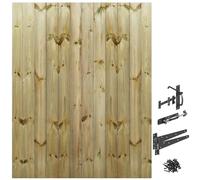 Made to Measure 6ft Wooden Garden Gate, Suffolk Latch Fixing Kit, Custom T&G Fully Framed Flat Top Treated Timber Door for Outdoor Pathway Home Access, MAX 180cm High x MAX 135cm Wide