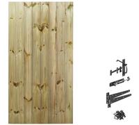 Made to Measure 6ft Wooden Garden Gate, Suffolk Latch Fixing Kit, Custom T&G Fully Framed Flat Top Treated Timber Door for Outdoor Pathway Home Access, MAX 180cm High x MAX 90cm Wide