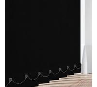 Made to Measure Blackout Vertical Blind Slats 89mm (3.5") PVC in Aqualush Black | Waterproof Replacement Louvres Up To 150cm with Hidden Weights | Wipeable Window Replacement Louvres