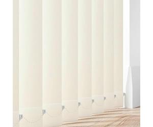 Made to Measure Blackout Vertical Blind Slats 89mm (3.5") PVC in Aqualush Cream | Waterproof Replacement Louvres Up To 150cm with Hidden Weights | Wipeable Window Replacement Louvres
