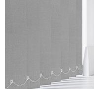 Made to Measure Blackout Vertical Blind Slats 89mm (3.5") PVC | Waterproof Replacement Louvres | Wipeable Window Replacement Louvres (Up To 250cm, Hidden Weights, Aqualush Steel)