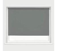 Made To Measure Dark Grey Blackout Roller Blinds Thermal Blackout Material Metal Brackets & FIttings 25mm Roller Tube Easy Fit Child Safe Bedroom Office120cm Width x 210cm Length