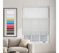 Made To Measure Daylight Roller Blind With Chrome Round Eyelets By Furnished - Cream (W)60Cm X (L)165Cm
