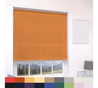 Made To Measure Deluxe Daylight Roller Blinds Light Filtering Premium Fabric Easy Fit Metal Brackets Bedroom Living Room Office Child Safe 160cm Length Trimmable Orange 150cm