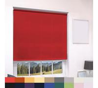 Made To Measure Deluxe Daylight Roller Blinds Light Filtering Premium Fabric Easy Fit Metal Brackets Bedroom Living Room Office Child Safe Trimmable Red 210cm Width x 160cm Drop