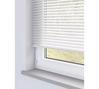 Made to Measure Faux Wood Venetian Blinds - 50mm Slats - Flame Retardant & Moisture Resistant - Cord Operated - PVC Slats - White, Grey, Nigra, Night Fall - Custom Window Blind (White Smooth)