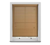 Made to Measure Fine Grain Faux Wood Venetian Blind with Strings - Truffle