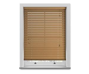 Made to Measure Fine Grain Faux Wood Venetian Blind with Strings - Truffle