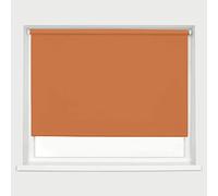 Made To Measure Orange Blackout Roller Blinds Thermal Blackout Material Metal Brackets & FIttings 25mm Roller Tube Easy Fit Child Safe Bedroom Office60cm Width x 160cm Length