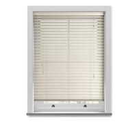 Made to Measure Smooth Faux Wood Venetian Blind with Strings - Misty White
