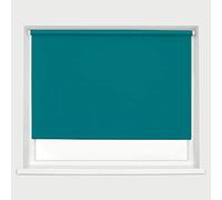 Made To Measure Teal Blackout Roller Blinds Thermal Blackout Material Metal Brackets & FIttings 25mm Roller Tube Easy Fit Child Safe Bedroom Office120cm Width x 160cm Length