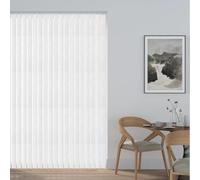 Made to Measure Vertical Blind Replacement Slats - 89mm Wide Polyester Fabric Louvres - California - Colour Options - With Top Hangers, Weights & Chains (White)