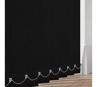 Made to Measure Vertical Blinds Slats - Feather Weave Black Fabric 89mm(3.5") Wide Louvres - Replacement Slats for Windows & Conservatory Blinds with Weights and Chains - Colour Options (Black)