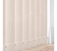 Made to Measure Waterproof Vertical Blinds Slats - PVC Fabric Blackout Replacement Louvres 3.5" (89mm) Wide - Lahore Cream- With Hangers, Weight & Chains Or Chainless Weights - Easy Fit (Lahore Cream)