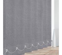 Made to Measure Waterproof Vertical Blinds Slats - PVC Fabric Blackout Replacement Louvres 3.5" (89mm) Wide - Lahore Grey- With Hangers, Weight & Chains Or Chainless Weights - Easy Fit (Lahore Grey)