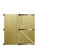 MADE TO MEASURE Wooden Double Driveway Gates Pair Bespoke Lighter Semi-Braced Framing with Interlocked Tongue & Groove Boards Flat Top Design <6ft (180cm) High x <6ft (183cm) Wide +600mm Hinge Pack