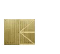 MADE TO MEASURE Wooden Double Driveway Gates Pair Bespoke Lighter Semi-Braced Framing with Interlocked Tongue & Groove Boards Flat Top Design <5ft (150cm) High x <6ft (183cm) Wide