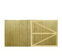 MADE TO MEASURE Wooden Double Driveway Gates Pair Bespoke Ultra Strong Full Framing with Interlocked Tongue & Groove Boards Flat Top Design <5ft (150cm) High x <10ft (305cm) Wide