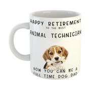 Made to Order Mug Happy Retirement to The Best Animal Technician Now You Can Be A Full Time Dog Dad with Gloss Finish