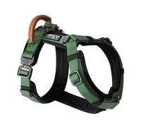 MADE TO ROAM Premium Explorer Harness - Y-Shaped Dog Harness with Adjustable Durable Nylon, Soft Padding, Metal Buckles and Leather Handle for Small, Medium, Large Dogs (Oregon Haze, Size 2)