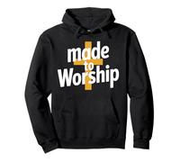 Made To Worship Christian Cross Faith Praise Jesus Pullover Hoodie