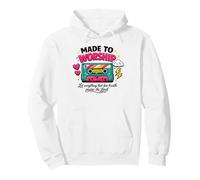 Made To Worship Christian Faith Cassette Design Pullover Hoodie