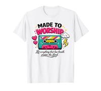 Made to Worship Christian Faith Cassette Design T-Shirt