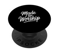 Made To Worship Christian Faith Typography PopSockets Adhesive PopGrip