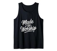 Made to Worship Christian Faith Typography Tank Top