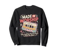 Made To Worship Psalm 150:1 Retro Cassette Worship Sweatshirt
