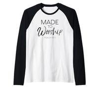 Made to Worship Psalms 95:1 Scripture Faith Inspirational Raglan Baseball Tee