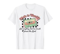 Made to Worship Retro Cassette Christian Psalm 150:6 Faith T-Shirt