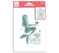 Made with Toga Under The Sea Fabric Transfer 15 x 21 cm Iridescent Mermaid, Multi-Colour, Not Applicable