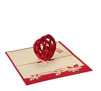Made4u [ Anniversary Wedding Engagement Valentines Collection Kirigami Papercraft 3D Pop Up Card (Stereo Heart HK3108-R)