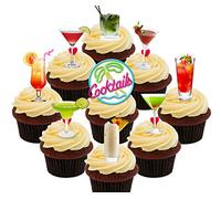 Made4You Cocktail Party Pack Edible Cupcake Toppers - Stand-up Wafer Cake Decorations (Pack of 72)
